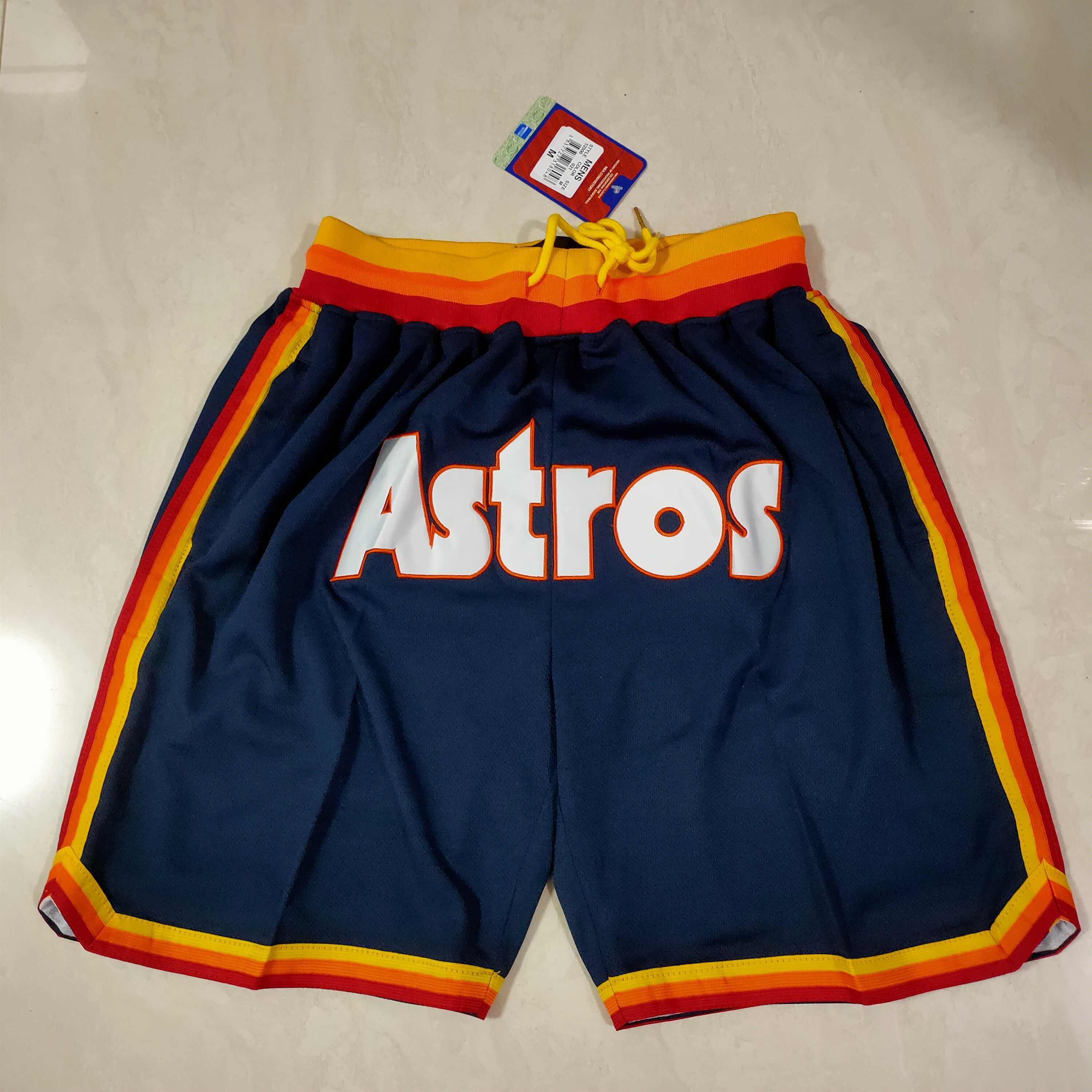 Men MLB Houston Astros Blue Shorts